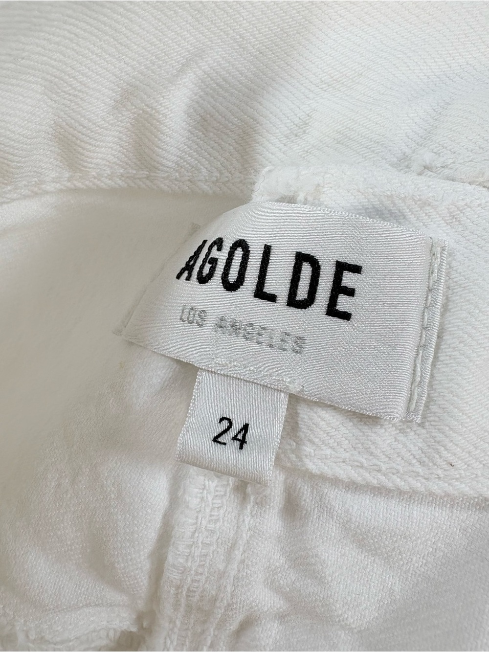 Agolde Broken Waistband Jeans White High Rise Organic Cotton Size 24 - Picture 8 of 14